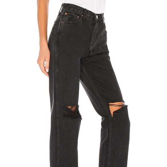 RE/DONE Originals High Rise Loose in Washed Black Size 23 - Picture 2 of 10